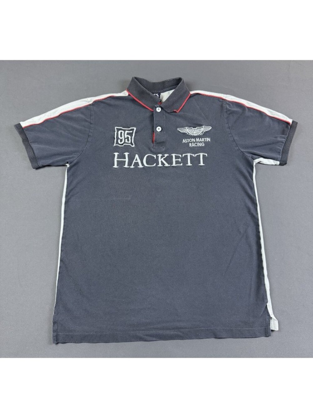 Rare Vintage Y2K F1 Aston Martin Hackett Car Auto Racing Polo Shirt Medium